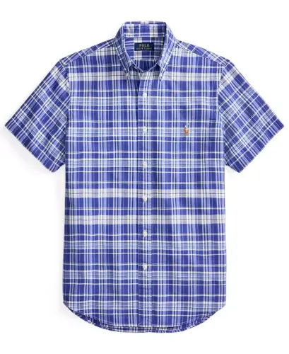 Men's Classic-Fit Short-Sleeve Oxford Shirt - 7281 Blue/White Multi - 6