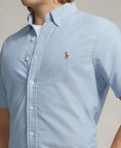 Men's Classic-Fit Short-Sleeve Oxford Shirt-Blue - POLO RALPH LAUREN (1)