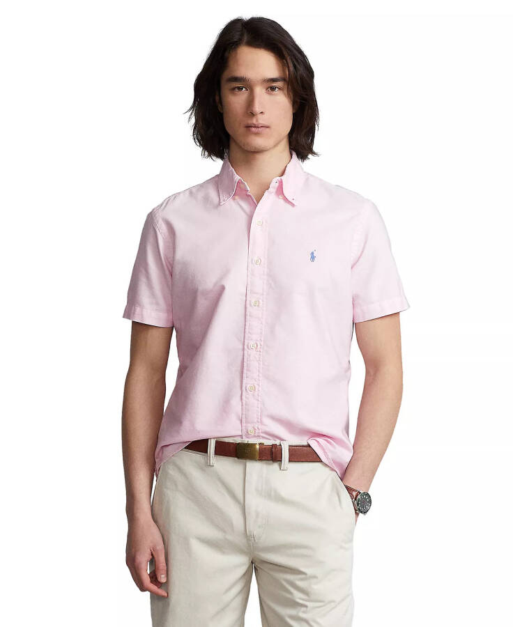 Men's Classic-Fit Short-Sleeve Oxford Shirt Carmel Pink - 1