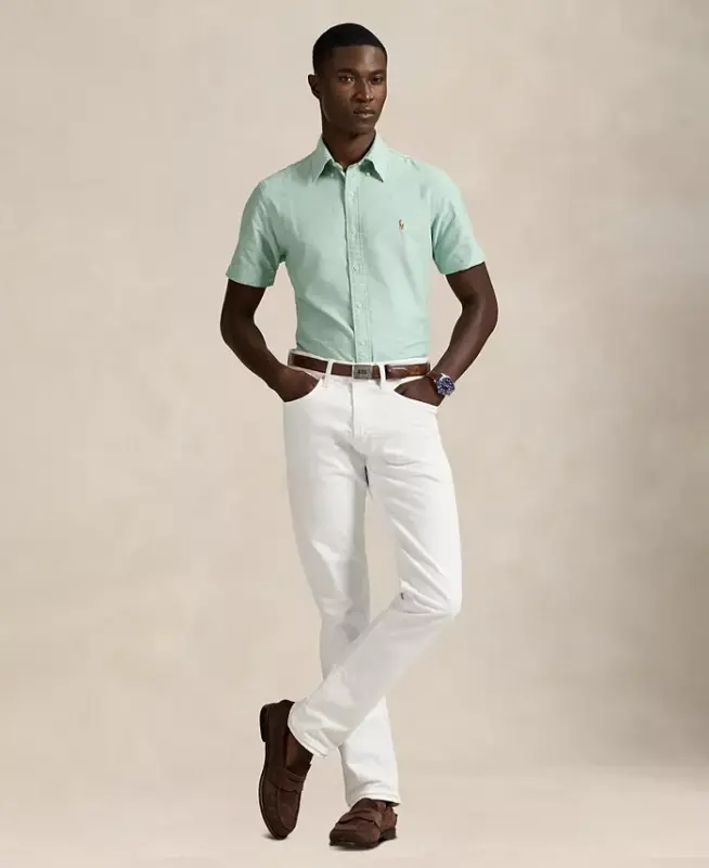 Men's Short-Sleeve Oxford Shirt - Cruise Green - 2