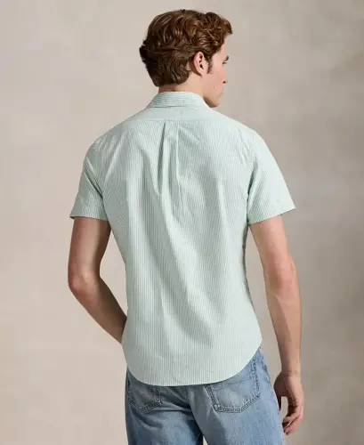 Men's Short-Sleeve Oxford Shirt - Cruise Green/White - 14