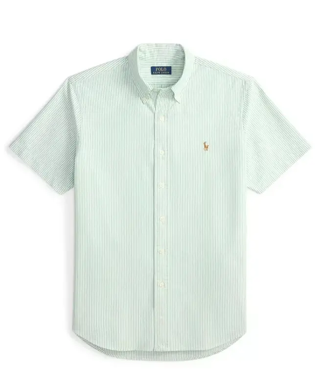 Men's Short-Sleeve Oxford Shirt - Cruise Green/White - 15