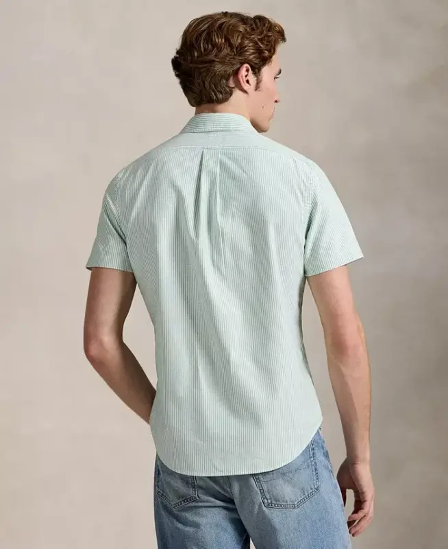Men's Classic-Fit Short-Sleeve Oxford Shirt - Cruise Green/White - 4