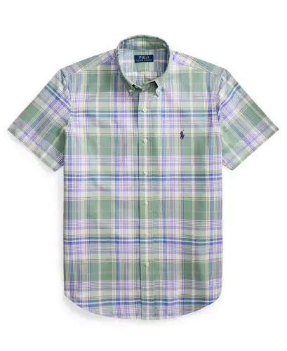 Men's Classic-Fit Short-Sleeve Oxford Shirt - Fades Mint Lavender Multi - 5