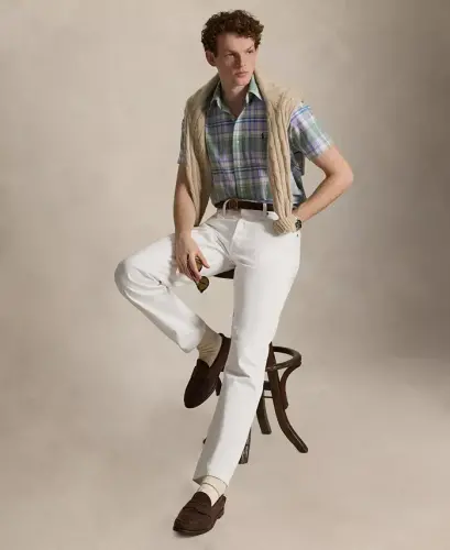 Men's Classic-Fit Short-Sleeve Oxford Shirt - Fades Mint Lavender Multi - Polo Ralph Lauren (1)