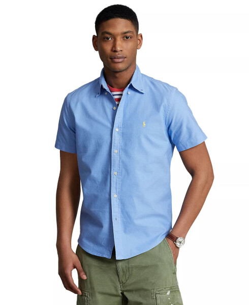 Men's Classic-Fit Short-Sleeve Oxford Shirt Harbor Island Blue - 1