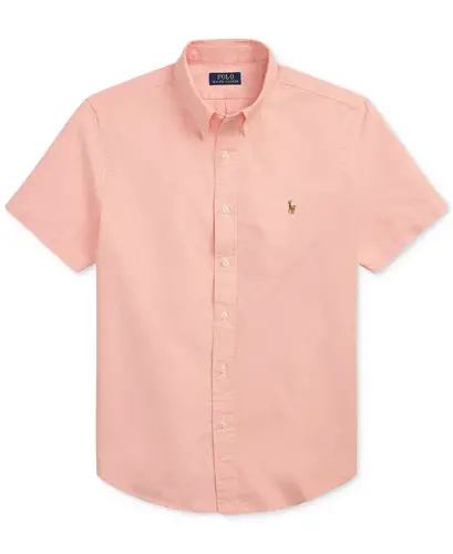 Men's Classic-Fit Short-Sleeve Oxford Shirt-Kona Orange - 5