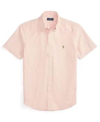 Men's Short-Sleeve Oxford Shirt - Kona Orange/White - 5