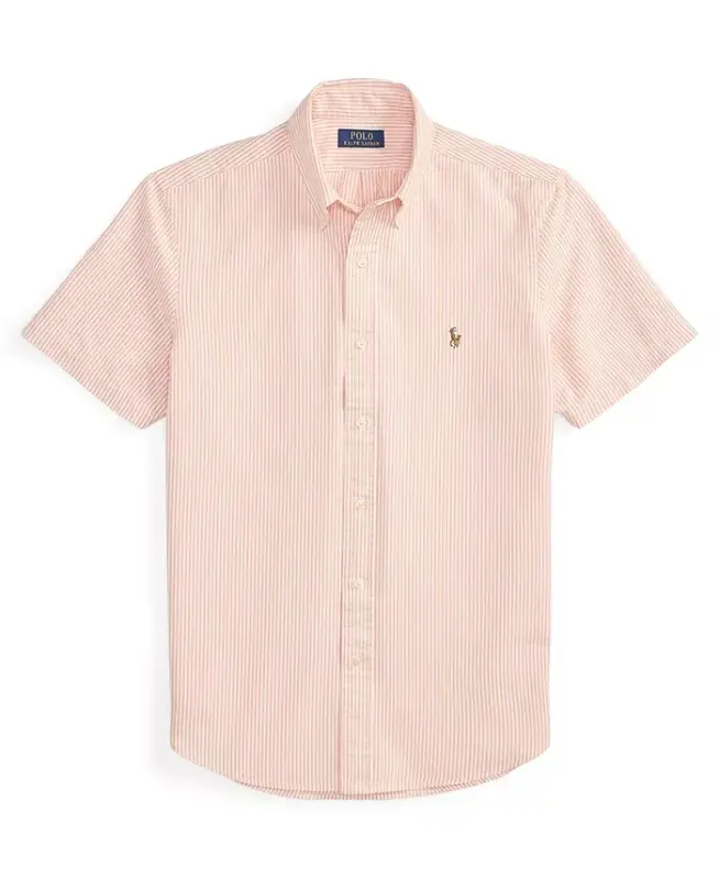 Men's Short-Sleeve Oxford Shirt - Kona Orange/White - 5