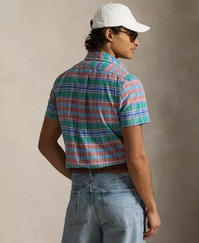 Men's Classic-Fit Short-Sleeve Oxford Shirt - Melon Spa Royal Multi - 4