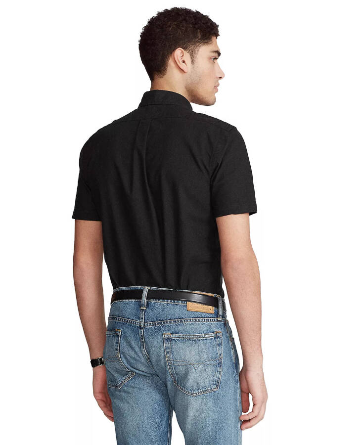 Men's Classic-Fit Short-Sleeve Oxford Shirt Polo Black - 2