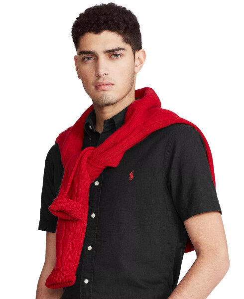 Men's Classic-Fit Short-Sleeve Oxford Shirt Polo Black - 4
