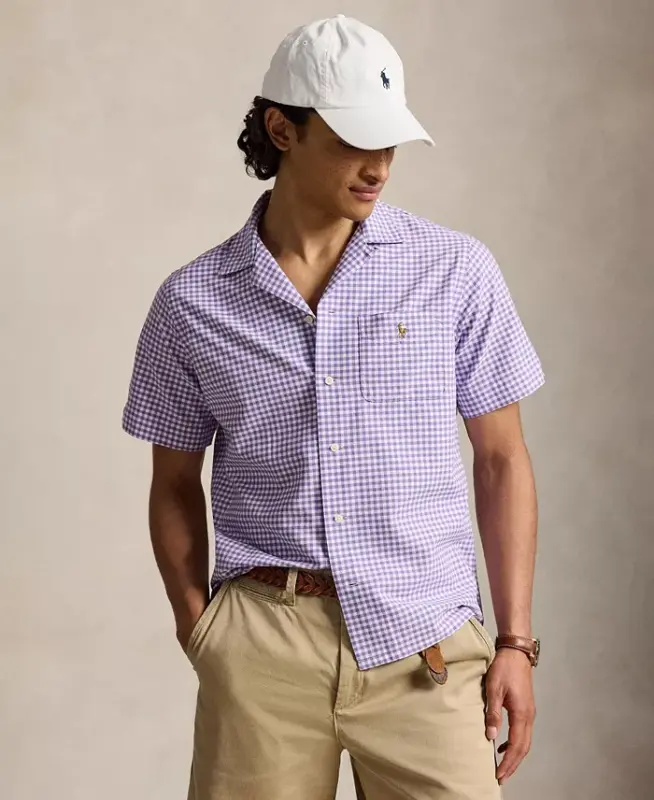 Men's Classic-Fit Short-Sleeve Oxford Shirt - Thistle White - POLO RALPH LAUREN