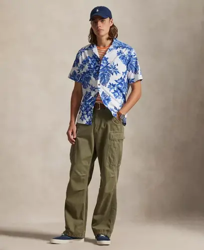 Men's Classic-Fit Short-Sleeve Oxford Shirt - White Tropical - POLO RALPH LAUREN (1)