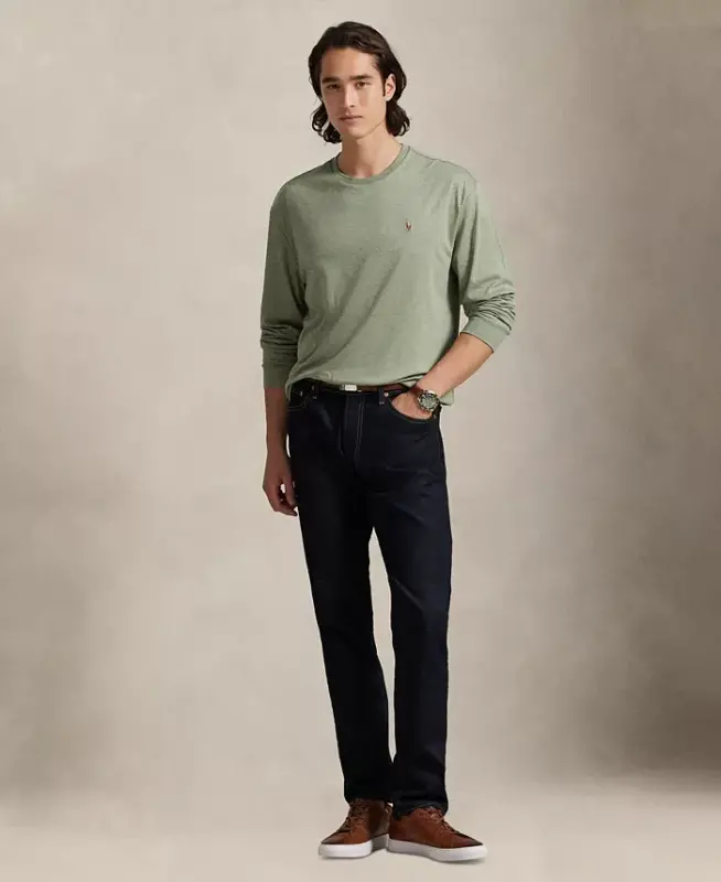 Men's Classic-Fit Soft Cotton Crewneck T-Shirt - Greenery Heather - 2