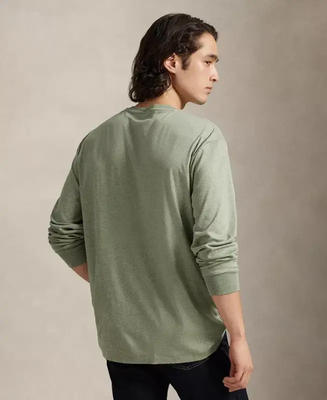 Men's Classic-Fit Soft Cotton Crewneck T-Shirt - Greenery Heather - 4