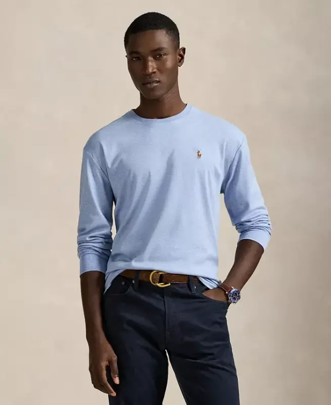 Men's Classic-Fit Soft Cotton Crewneck T-Shirt - Isle Heather - POLO RALPH LAUREN