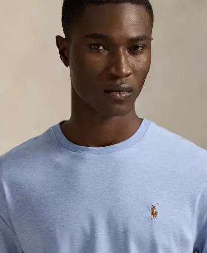 Men's Classic-Fit Soft Cotton Crewneck T-Shirt - Isle Heather - 3