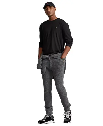 Men's Classic-Fit Soft Cotton Crewneck T-Shirt - Polo Black - 2