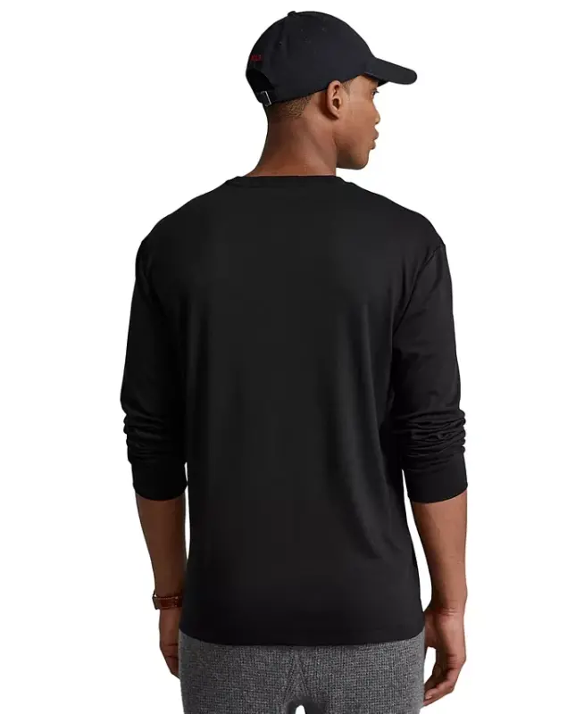 Men's Classic-Fit Soft Cotton Crewneck T-Shirt - Polo Black - 4