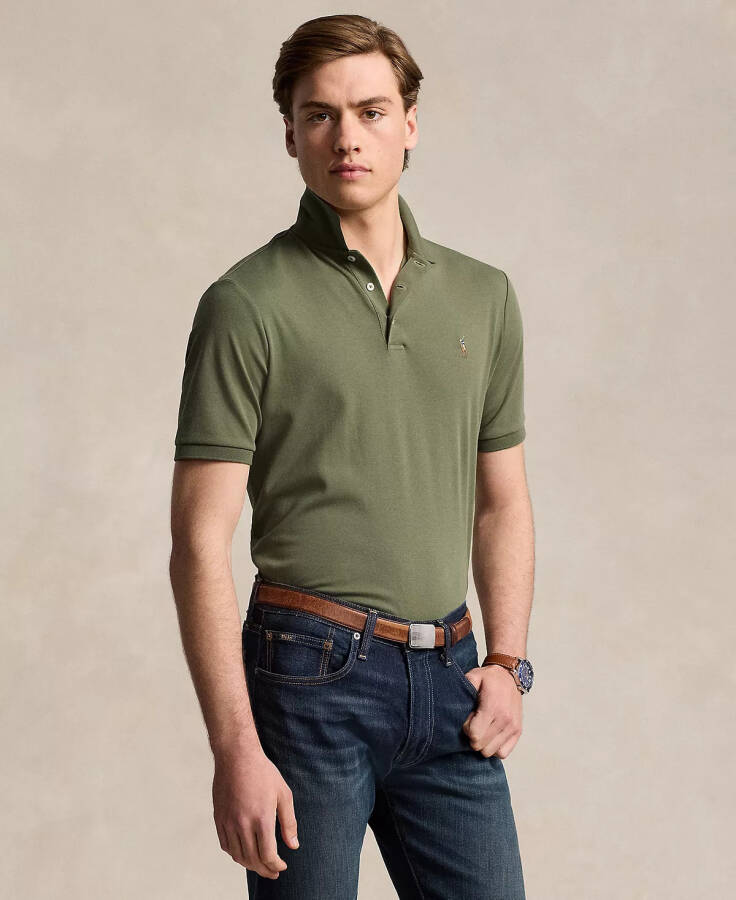 Men's Classic Fit Soft Cotton Polo Army Olive - 1