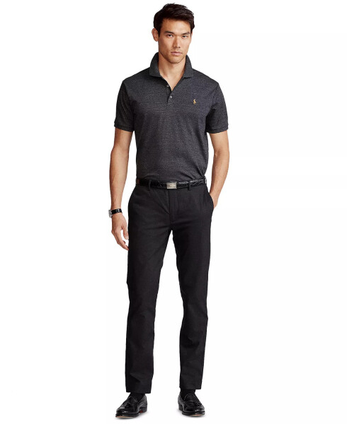 Men's Classic Fit Soft Cotton Polo Black Marl Heather - 3