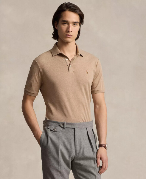 Men's Classic Fit Soft Cotton Polo Brown - 1