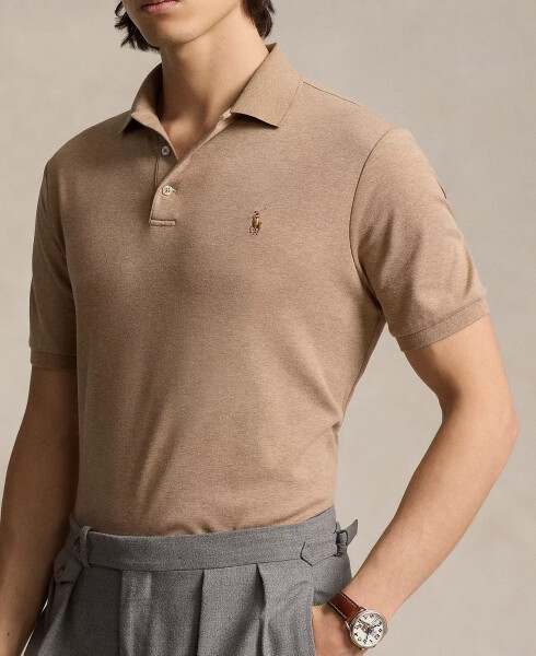 Men's Classic Fit Soft Cotton Polo Brown - 3