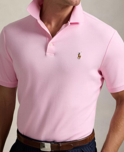 Men's Classic Fit Soft Cotton Polo Carmel Pink - 3