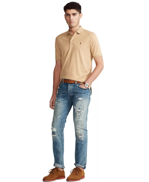 Men's Classic Fit Soft Cotton Polo Classic Camel Heather - 4