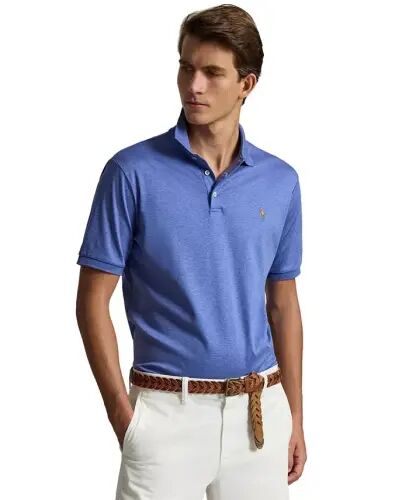 Men's Classic Fit Soft Cotton Polo-Faded Royal Heather 