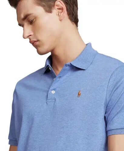 Men's Classic Fit Soft Cotton Polo-Faded Royal Heather - 2