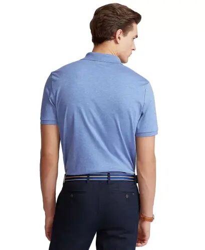 Men's Classic Fit Soft Cotton Polo-Faded Royal Heather - 3