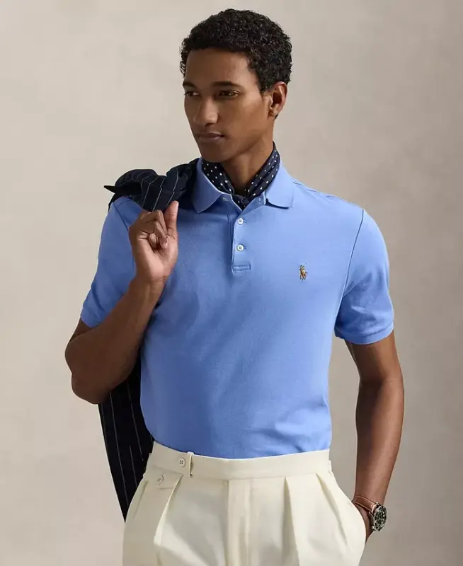Men's Classic Fit Soft Cotton Polo - Fall Blue - POLO RALPH LAUREN