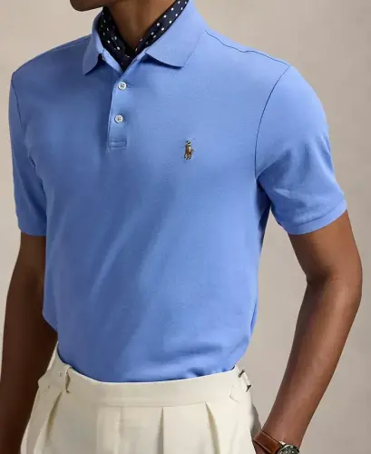 Men's Classic Fit Soft Cotton Polo - Fall Blue - 3