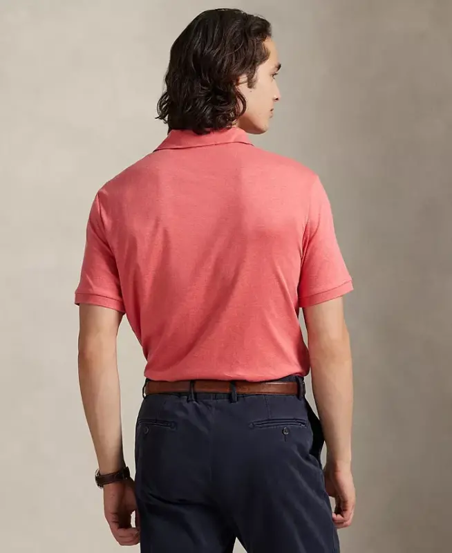Men's Classic Fit Soft Cotton Polo-Highland Rose Heather - 4