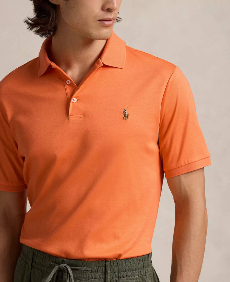 Men's Classic Fit Soft Cotton Polo Orange - 3