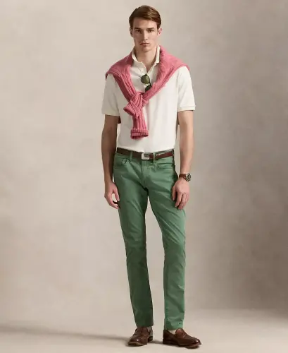 Men's Classic Fit Soft Cotton Polo-Pale Cream - 3