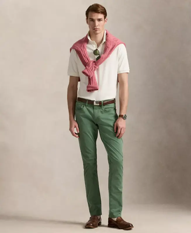 Men's Classic Fit Soft Cotton Polo-Pale Cream - 3