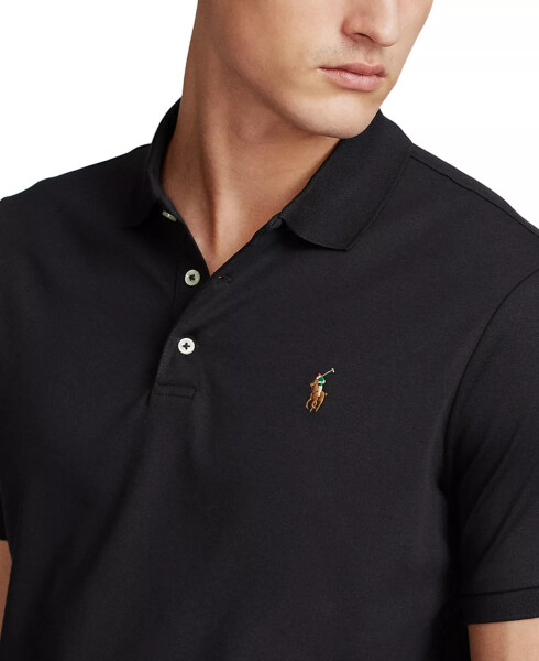 Men's Classic Fit Soft Cotton Polo Polo Black Multi - 5