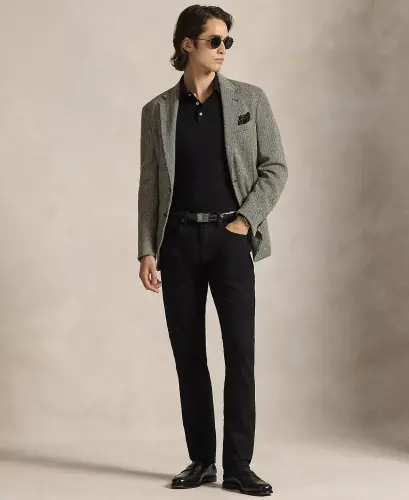 Men's Classic Fit Soft Cotton Polo-Polo Black Multi - 2