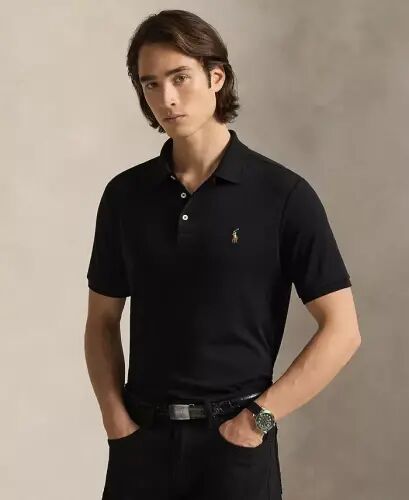 Men's Classic Fit Soft Cotton Polo-Polo Black Multi 