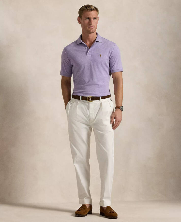 Men's Classic Fit Soft Cotton Polo Purple Heather - 4