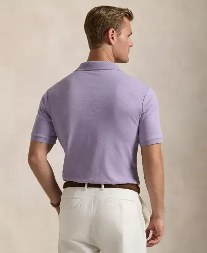 Men's Classic Fit Soft Cotton Polo-Purple Heather - 2