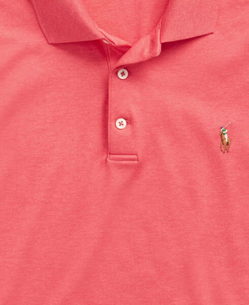 Men's Classic Fit Soft Cotton Polo Rosette Heather Red - 3