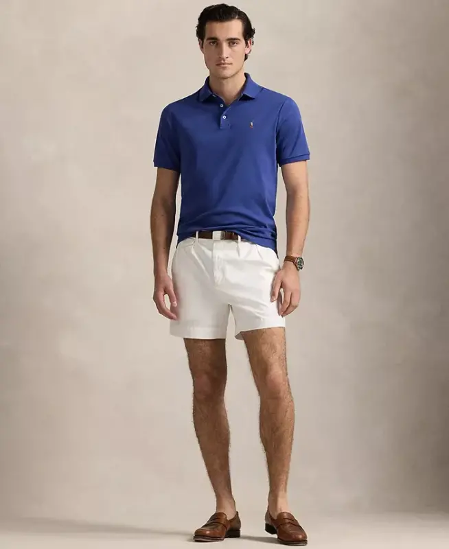 Men's Classic-Fit Soft Cotton Polo Shirt - Annapolis Blue - 4
