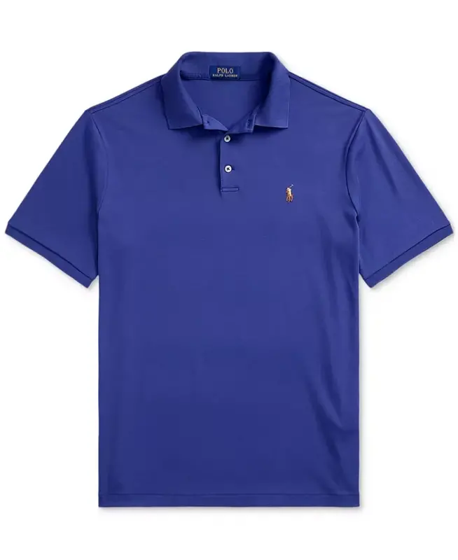 Men's Classic-Fit Soft Cotton Polo Shirt - Annapolis Blue - 5