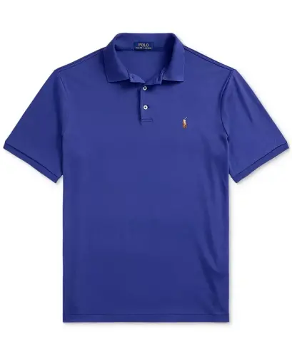 Men's Classic-Fit Soft Cotton Polo Shirt - Annapolis Blue - 5