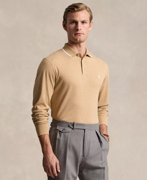 Men's Classic Fit Soft Cotton Polo Shirt Camel - 1