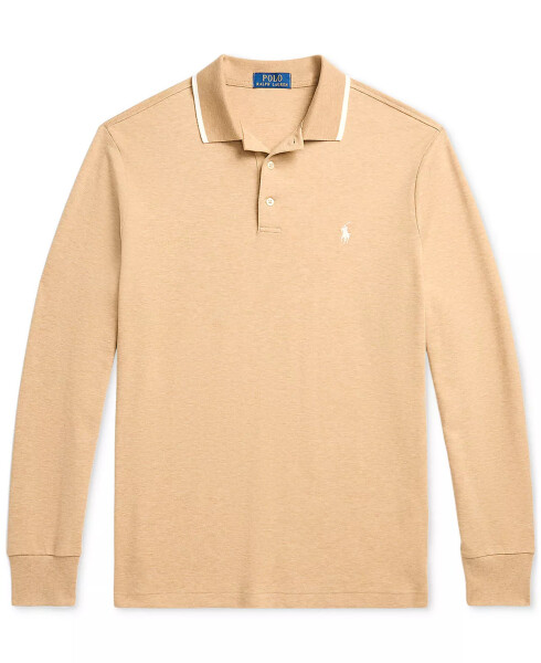 Men's Classic Fit Soft Cotton Polo Shirt Camel - 5